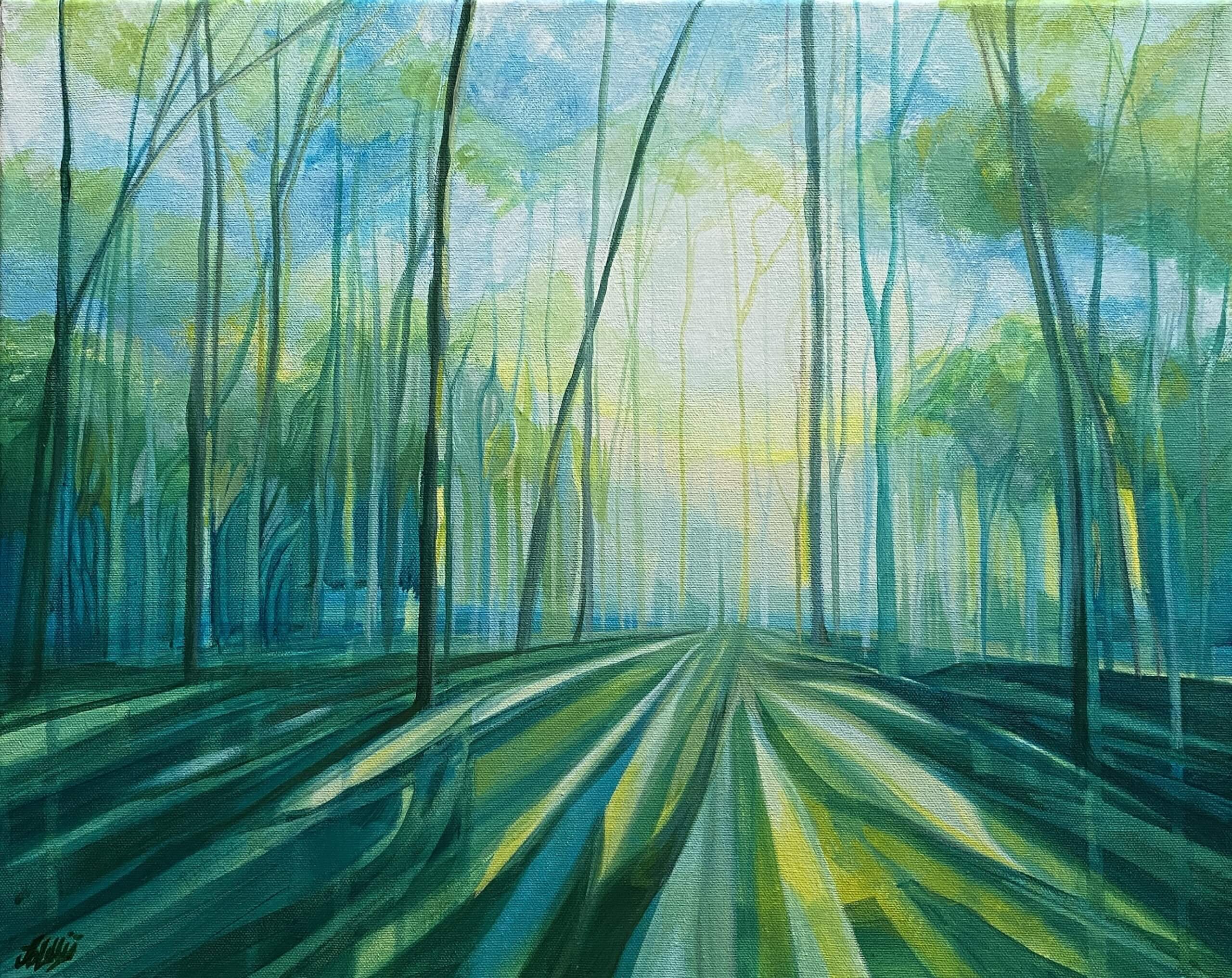 Modern woodland painting