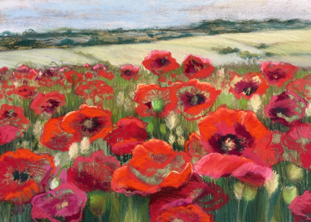 red poppy wall art