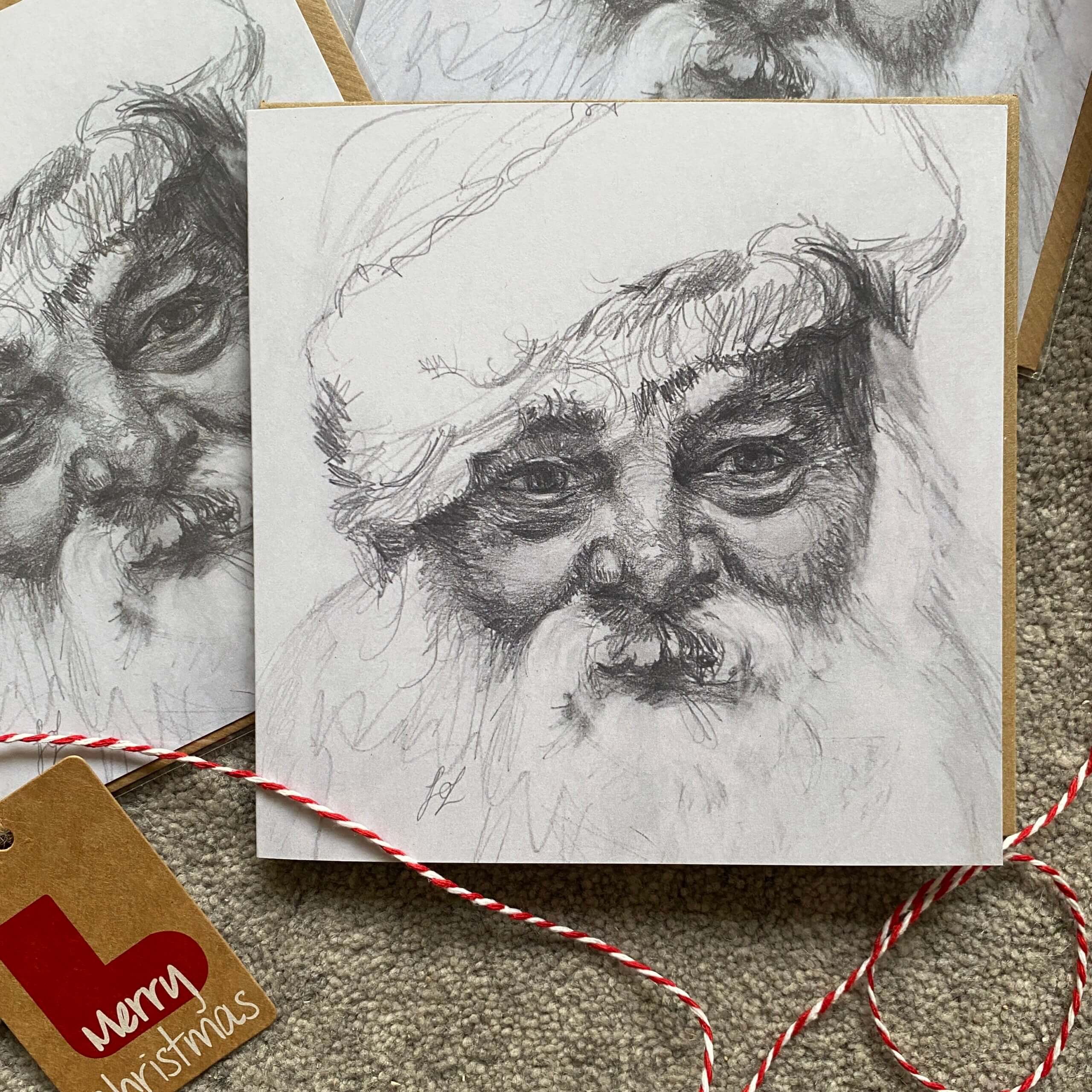 Santa portrait card