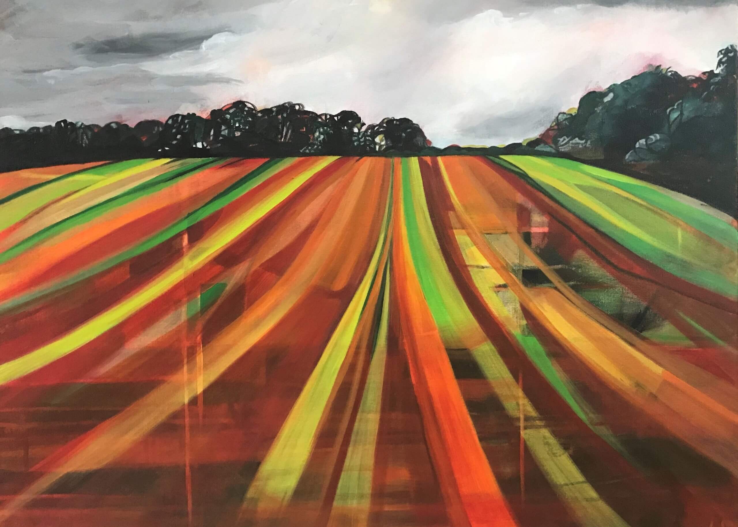 Striped Field print