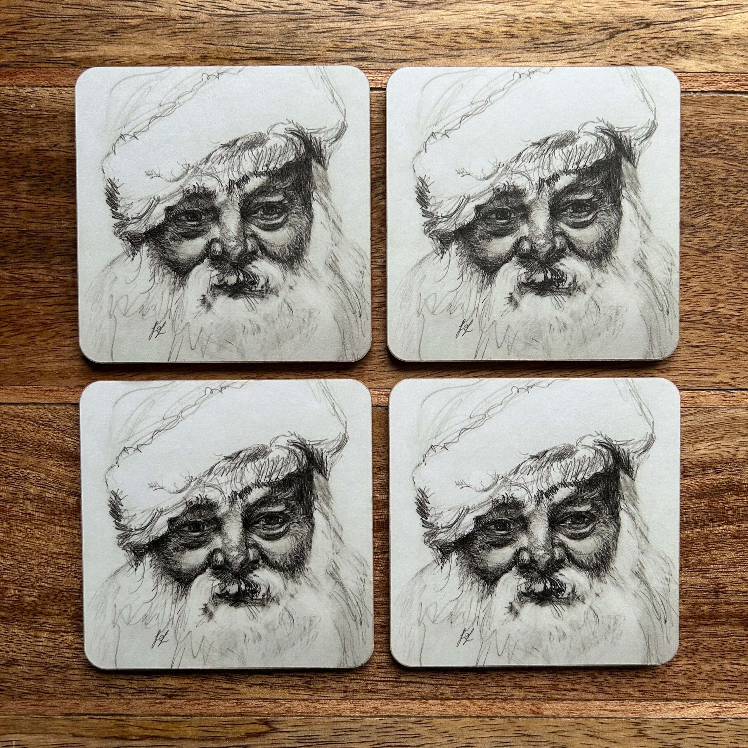 GIFT PACK Santa Coasters x4