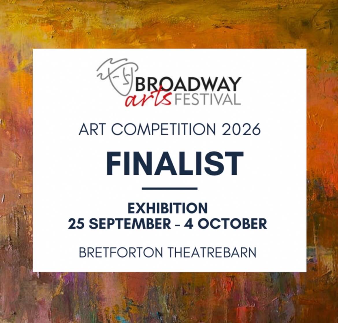 Image showing that Jo Lillywhite is a finalist in the 2026 Broadway Arts Festival logo